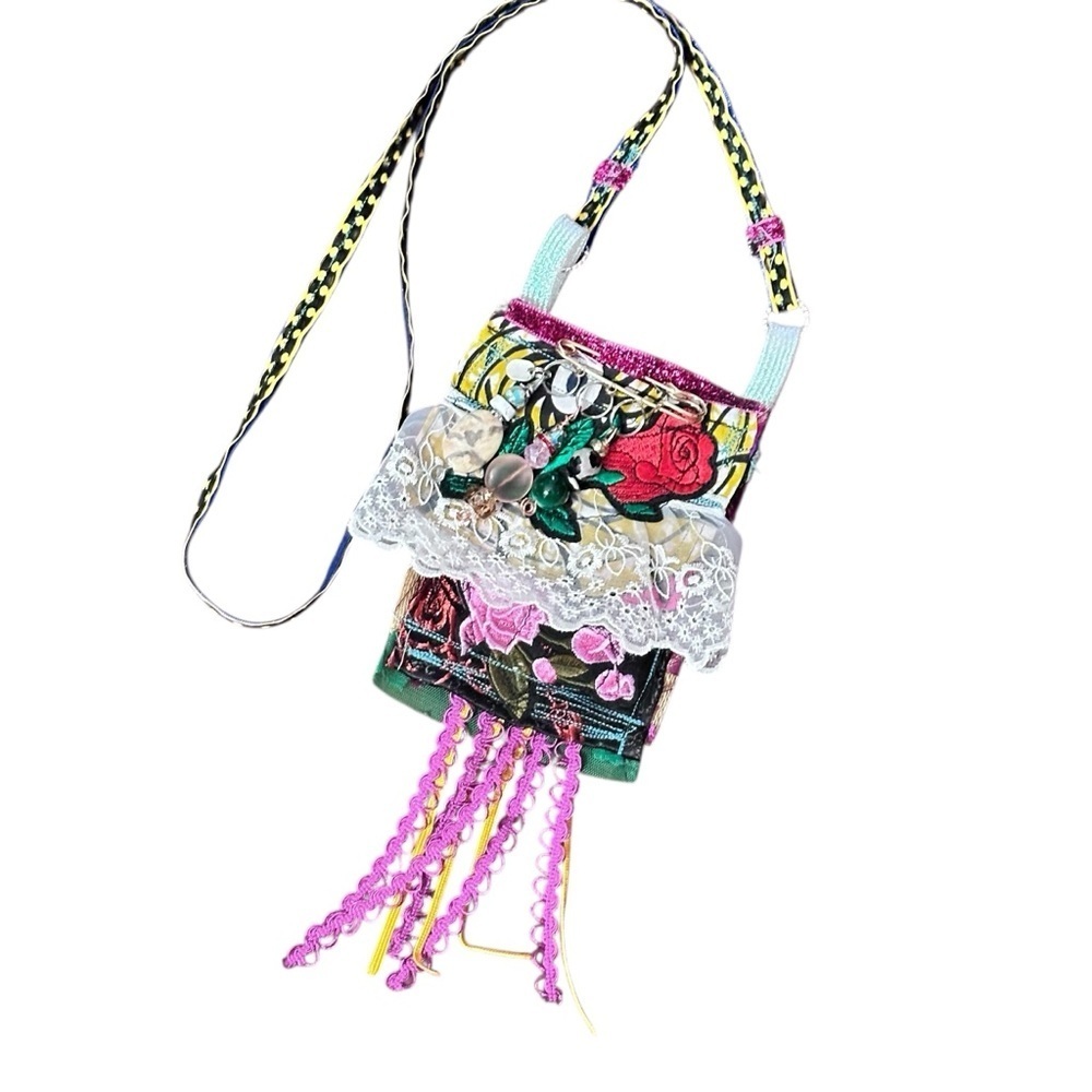 RUBYRUDI Necklace Purse, Hand Crafted, Amulet Wallet Pouch Artisan OOAK Signed